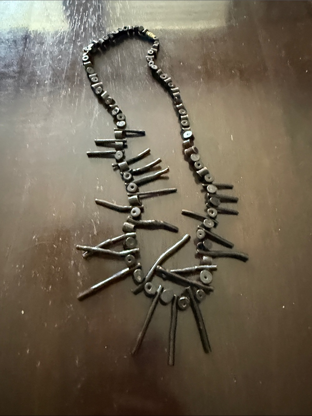 Black coral branch necklace